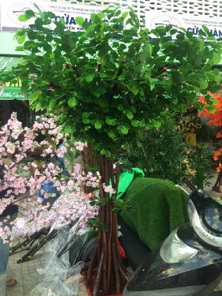 Thi công cây hoa giả đẹp