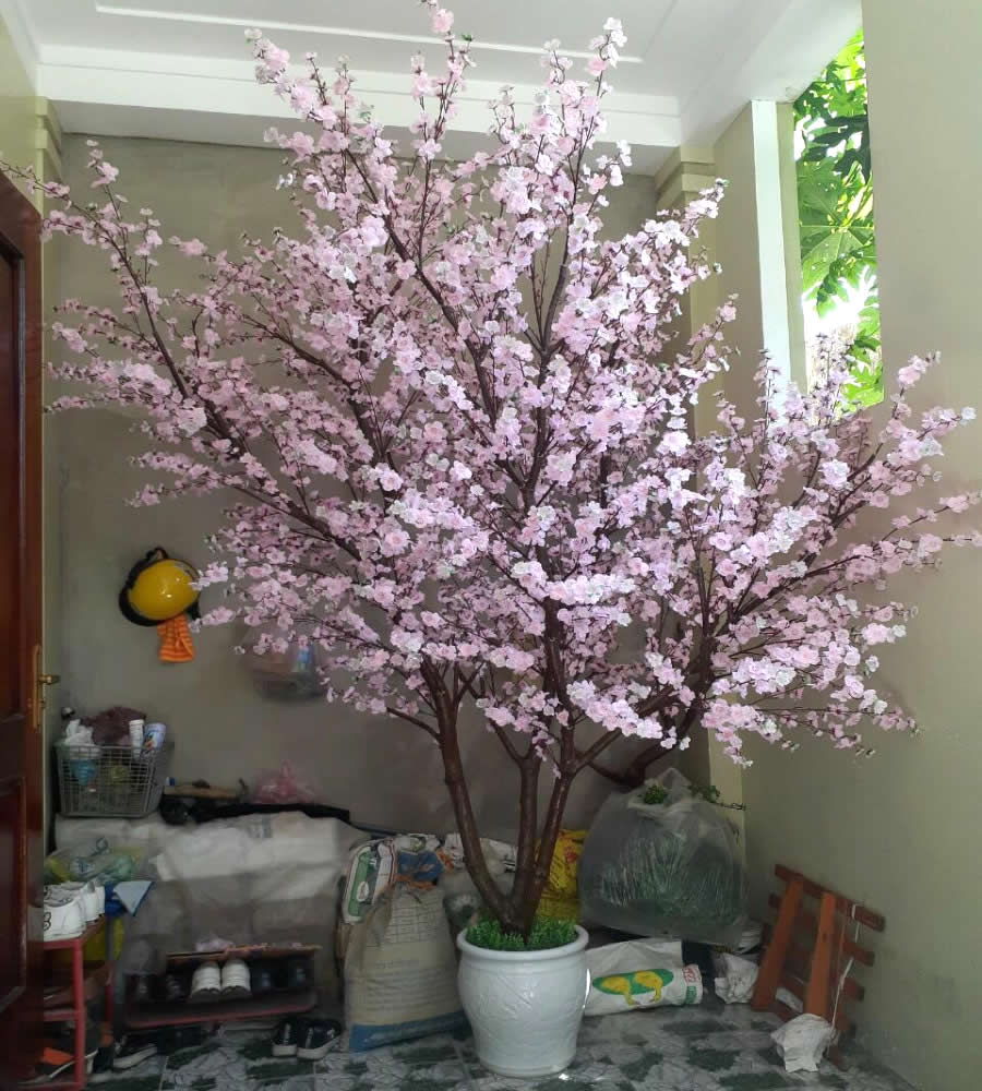Thi công cây hoa giả đẹp