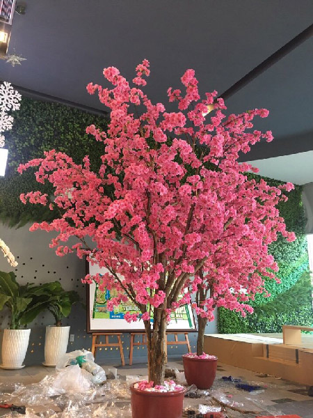 Thi công cây hoa giả đẹp