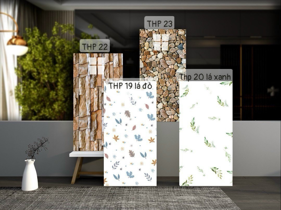 Thi công xốp dán tường PVC vân đá