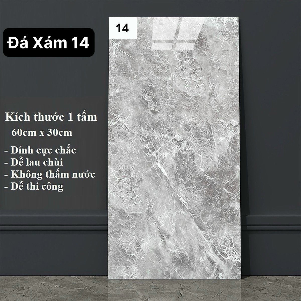 Thi công xốp dán tường PVC vân đá