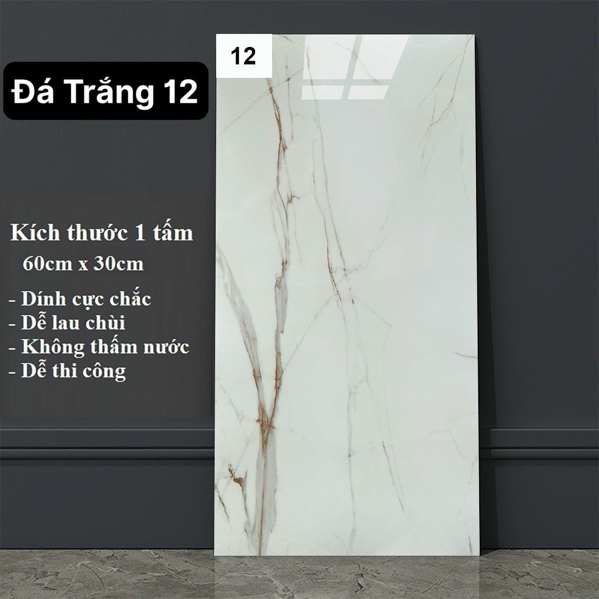Thi công xốp dán tường PVC vân đá